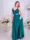 Вечірня зелена сукня з мереживом | 6506596 | фото 2