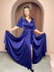 Шовкова вечірня сукня синього кольору | 6506605