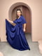 Шовкова вечірня сукня синього кольору | 6506605 | фото 3