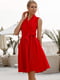 Платье красное с пышной юбкой | 6506638
