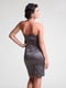 Атласное платье-миди оливковкового цвета | 6506644 | фото 3