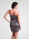 Атласна сукня-футляр сіра зі зборками | 6506652 | фото 2