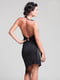 Чорна атласна сукня з декором | 6506663 | фото 3