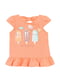 Платье-футболка персиковое с принтом | 6513632