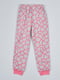 Пижама серо-розовая с принтом: свитшот и брюки | 6514163 | фото 2