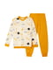 Пижама горчичного цвета с котами: свитшот и брюки | 6514180