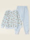 Голубая пижама: свитшот и брюки с принтом | 6514234 | фото 2