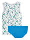 Комплект бело-синий с принтом мячи и ракетки: майка и трусы | 6514249 | фото 2