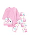 Комплект розовый с начесом: боди, штаны и шапочка | 6514265