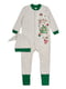 Комплект сіро-зелений з новорічним принтом: чоловічок та шапочка | 6514270