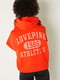 Худі на флісі оранжева  з логотипом бренду | 6514570 | фото 2