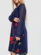Сукня синя з квітковим принтом | 6517061 | фото 3