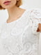 Блуза прямого крою молочного кольору мереживна | 6517788 | фото 4