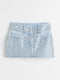 Юбка джинсовая голубая с декором | 6518900