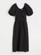 Сукня чорна з об'ємними рукавами | 6519033