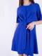 Платье А-силуэта с пояском синее | 6520837 | фото 4