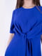 Платье А-силуэта с пояском синее | 6520837 | фото 5