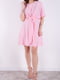 Платье А-силуэта с пояском розовое | 6520838 | фото 2