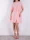Платье А-силуэта с пояском розовое | 6520840 | фото 2