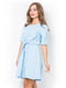 Платье А-силуэта с пояском голубое | 6520841 | фото 3