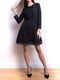 Платье А-силуэта черное с узором | 6520904 | фото 2