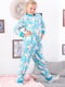 Пижама: комбинезон голубой в принт | 6523450 | фото 2