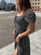 Сукня А-силуету чорна в принт | 6524018 | фото 2