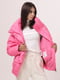 Зимняя розовая куртка с объемным капюшоном | 6524346 | фото 5