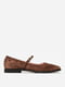 Туфли коричневые с округлым носком и удобным ремешком | 6527488 | фото 2