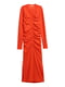 Сукня яскраво-оранжева з драпіруванням | 6525060