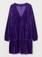 Сукня оксамитова з вирізом фіолетова | 6525333