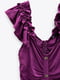 Сукня з віскози з драпіруванням фіолетова | 6525388 | фото 3