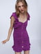 Платье из вискозы с драпировкой фиолетовое | 6525388 | фото 4