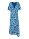 Сукня асиметрична блакитна з принтом | 6525586
