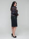 Элегантное платье черного цвета с принтованными вставками в полоску | 6527857 | фото 3