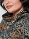Элегантное платье цвета оливы с принтованными вставками в полоску | 6527858 | фото 5