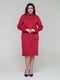 Красное трикотажное платье с оригинальным накладным карманом на юбке | 6527860 | фото 2