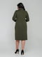 Трикотажна сукня кольору хакі з оригінальною накладною кишенею на спідниці | 6527862 | фото 3