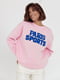Теплый розовый свитшот на флисе с надписью Paris Sports | 6524474