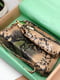 Подарочный набор: кожаная косметичка и ключница бежево-зеленого цвета под рептилию | 6528222 | фото 2