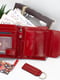 Подарунковий набір: шкіряний гаманець та брелок червоного кольору з логотипом бренду | 6528240 | фото 7