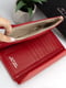Червоний шкіряний гаманець-клатч із ручкою-петлею | 6528286 | фото 5