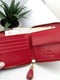 Компактний червоний гаманець, оздоблений пензликом | 6528294 | фото 2