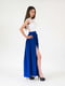 Сукня-максі біло-синя з вирізом | 5035099 | фото 2