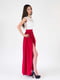 Сукня-максі біло-червона з вирізом | 5035101 | фото 2