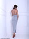 Сукня сіра з довгим вирізом і відкритою спиною | 5036126 | фото 4