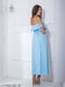 Платье голубое с тонкими бретелями и шлейфом к полу | 5036336 | фото 7