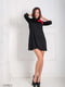 Платье черное с красным декором | 5037260 | фото 2