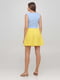 Приталенное мини-платье сине-желтого цвета | 6533217 | фото 2