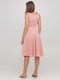 Сукня А-силуету пудрового кольору приталеного крою з U-подібним декольте | 6533230 | фото 3